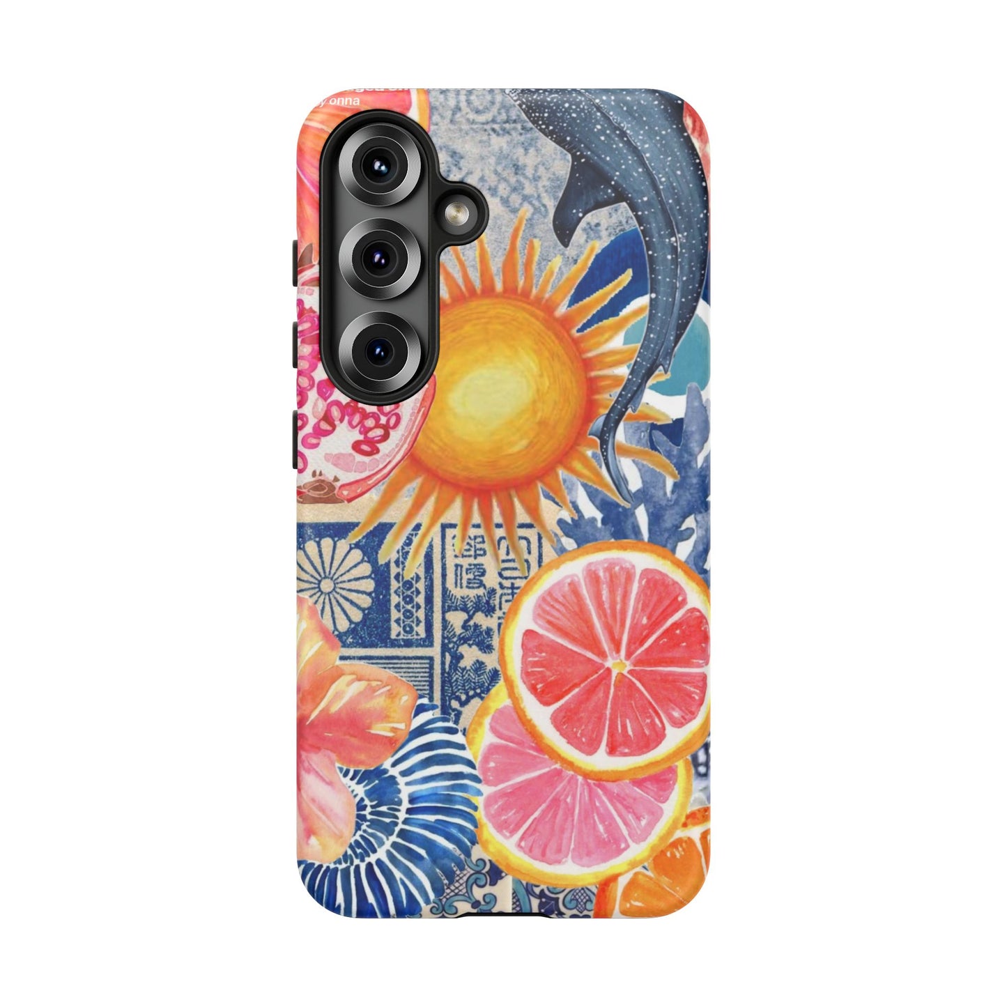 Tough Cases — Tropical Citrus Sun & Dolphin Phone Case