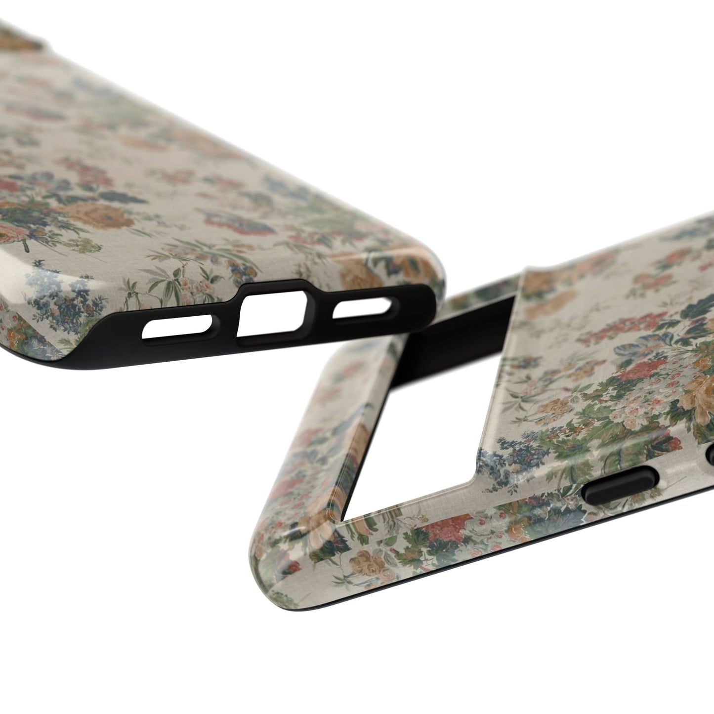 Floral Vintage Tough Phone Case – Antique Rose Pattern