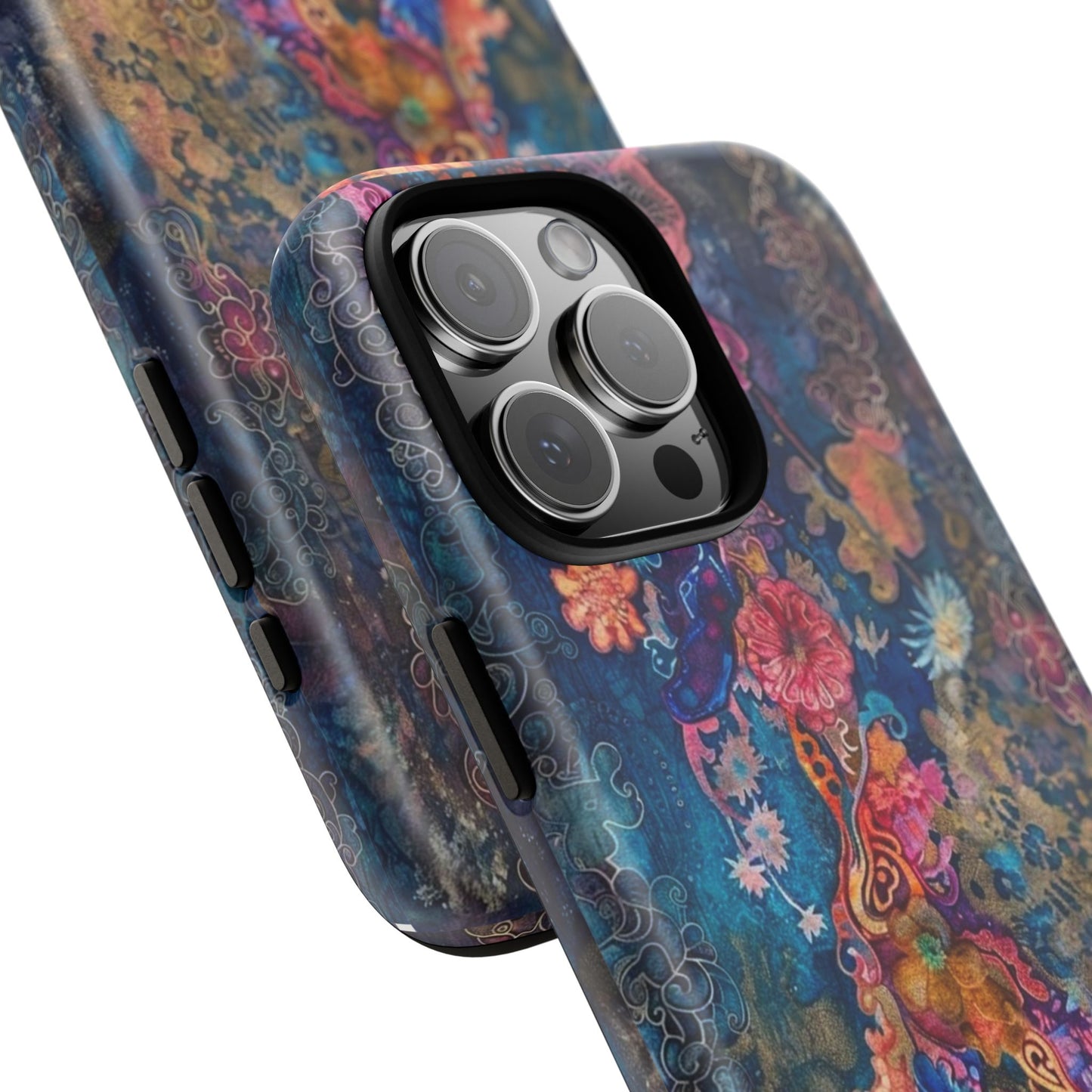 Phone Case - Colorful Floral Tiger Tough Case