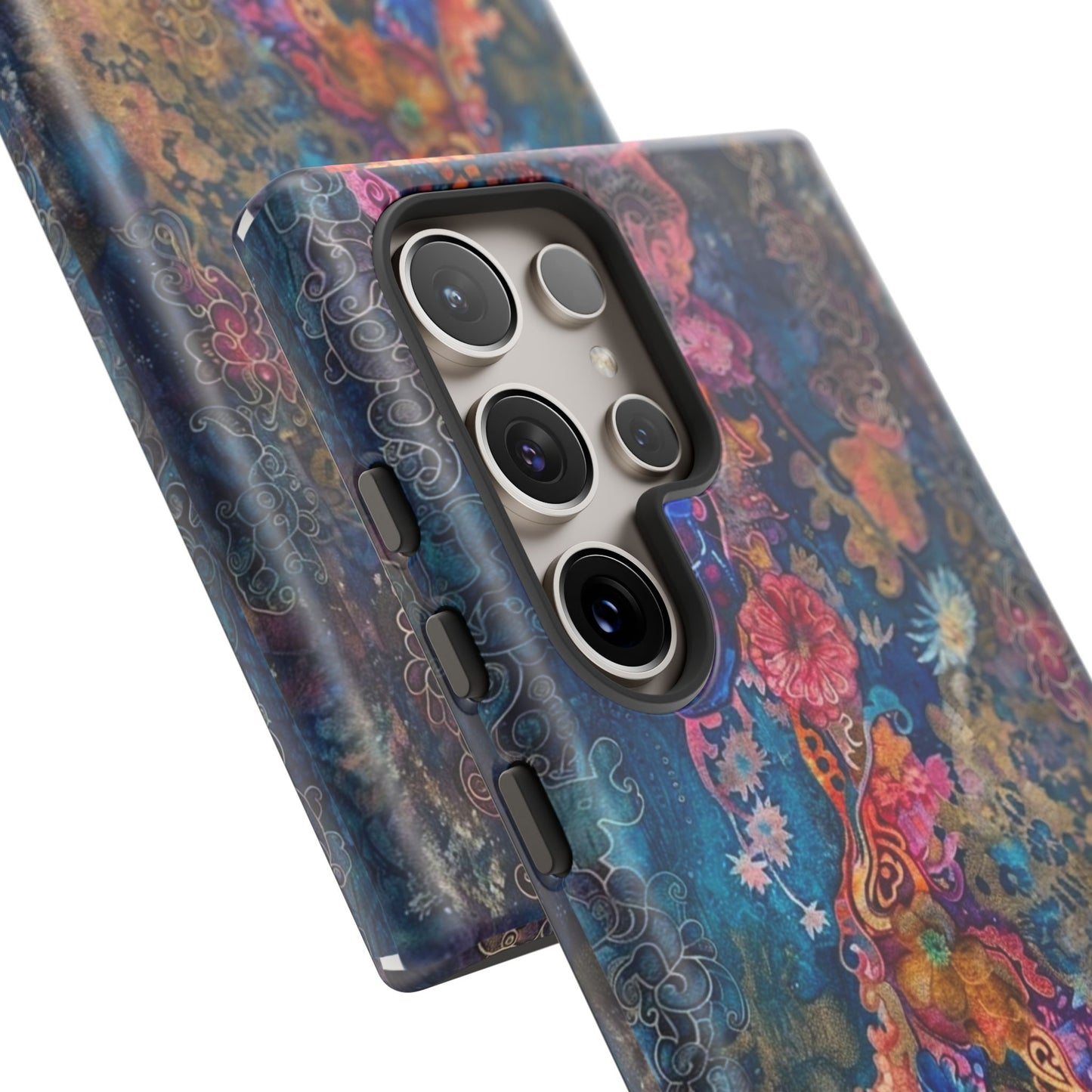 Phone Case - Colorful Floral Tiger Tough Case