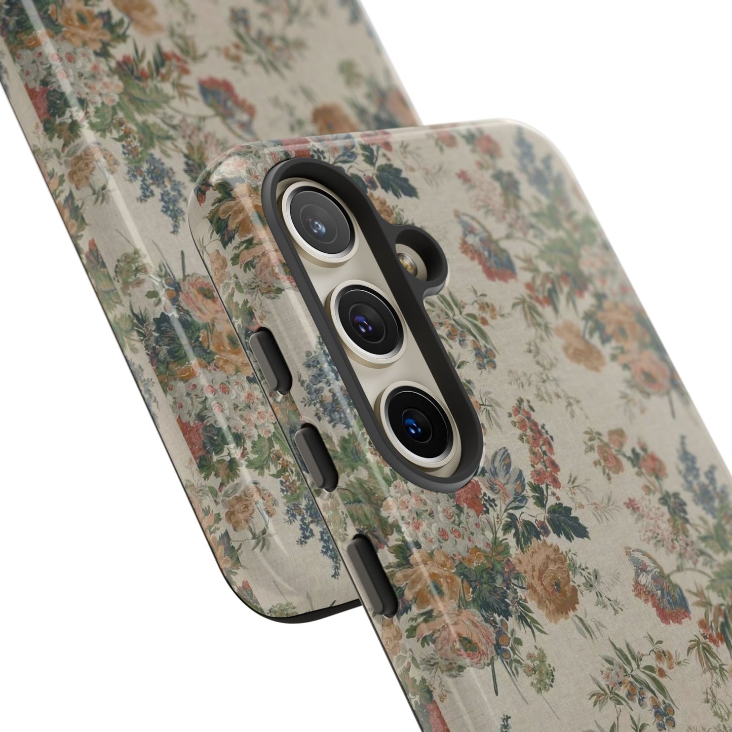 Floral Vintage Tough Phone Case – Antique Rose Pattern
