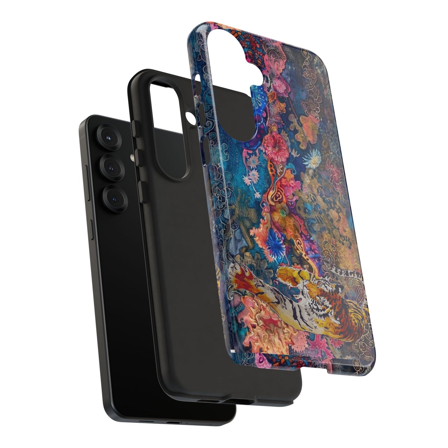 Phone Case - Colorful Floral Tiger Tough Case