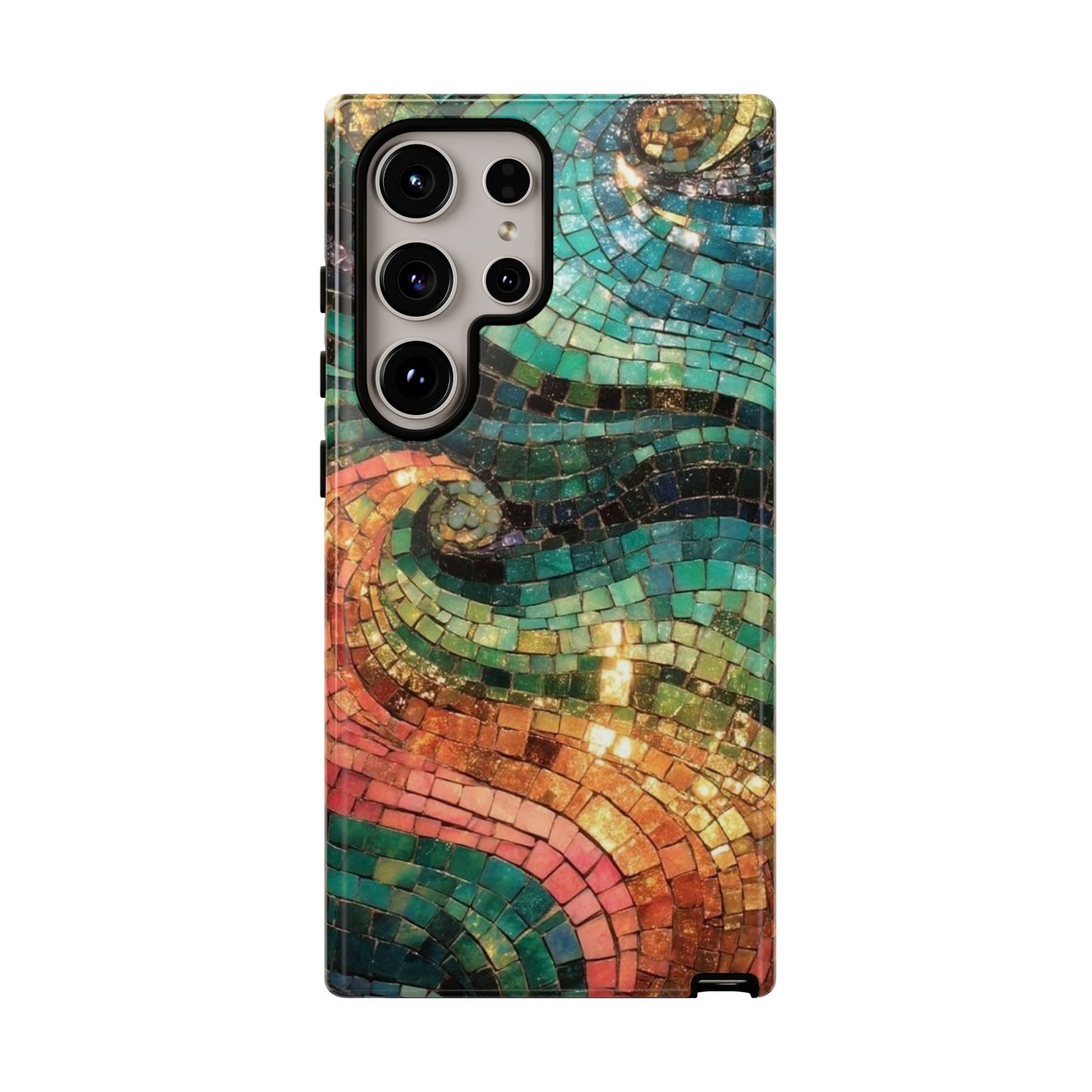 Mosaic Wave Phone Case – Colorful Artistic Tile Design Tough Case