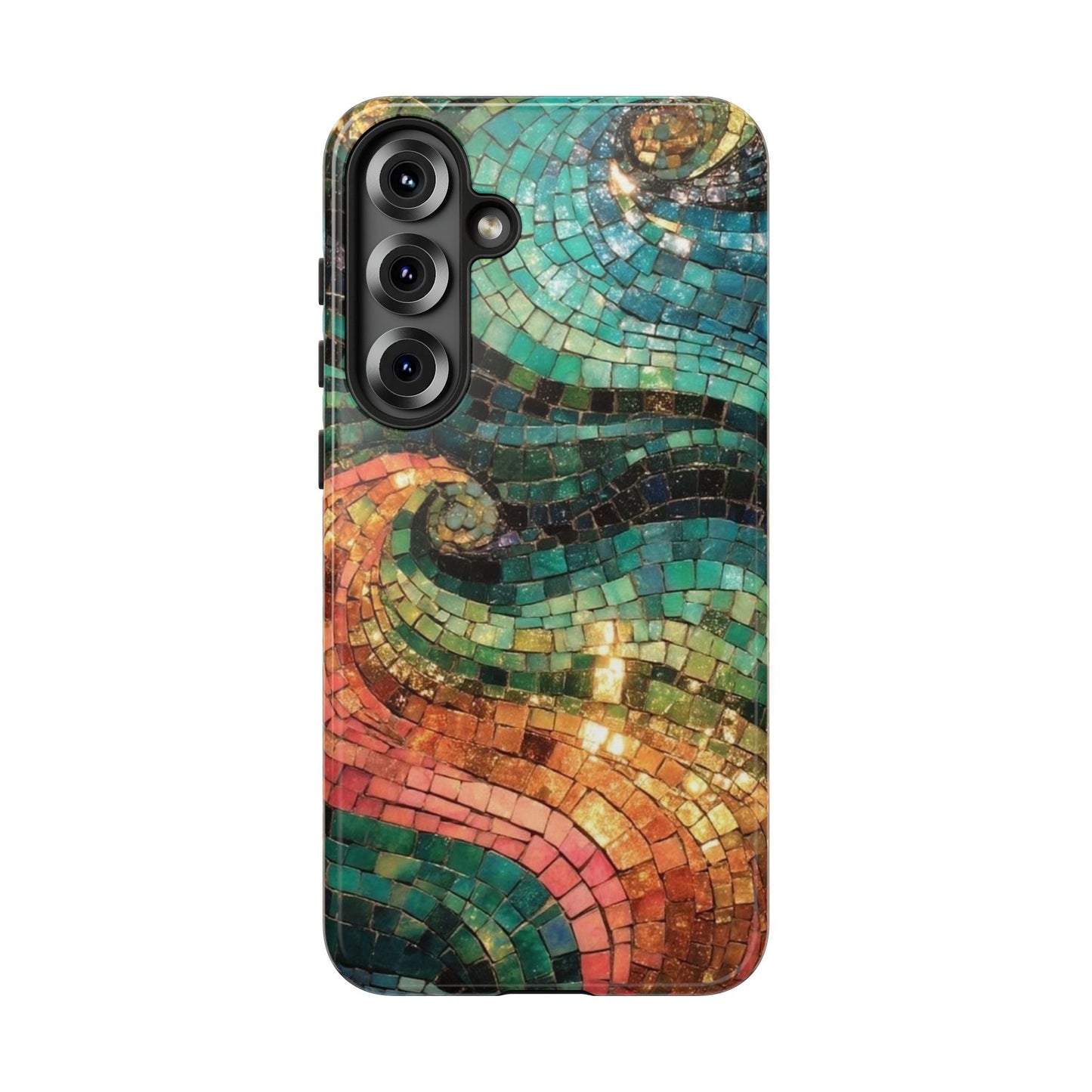 Mosaic Wave Phone Case – Colorful Artistic Tile Design Tough Case