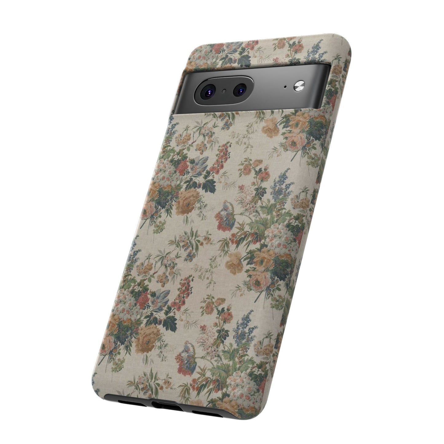 Floral Vintage Tough Phone Case – Antique Rose Pattern
