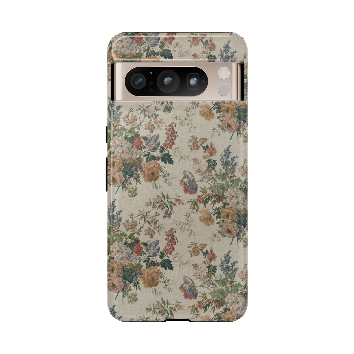 Floral Vintage Tough Phone Case – Antique Rose Pattern