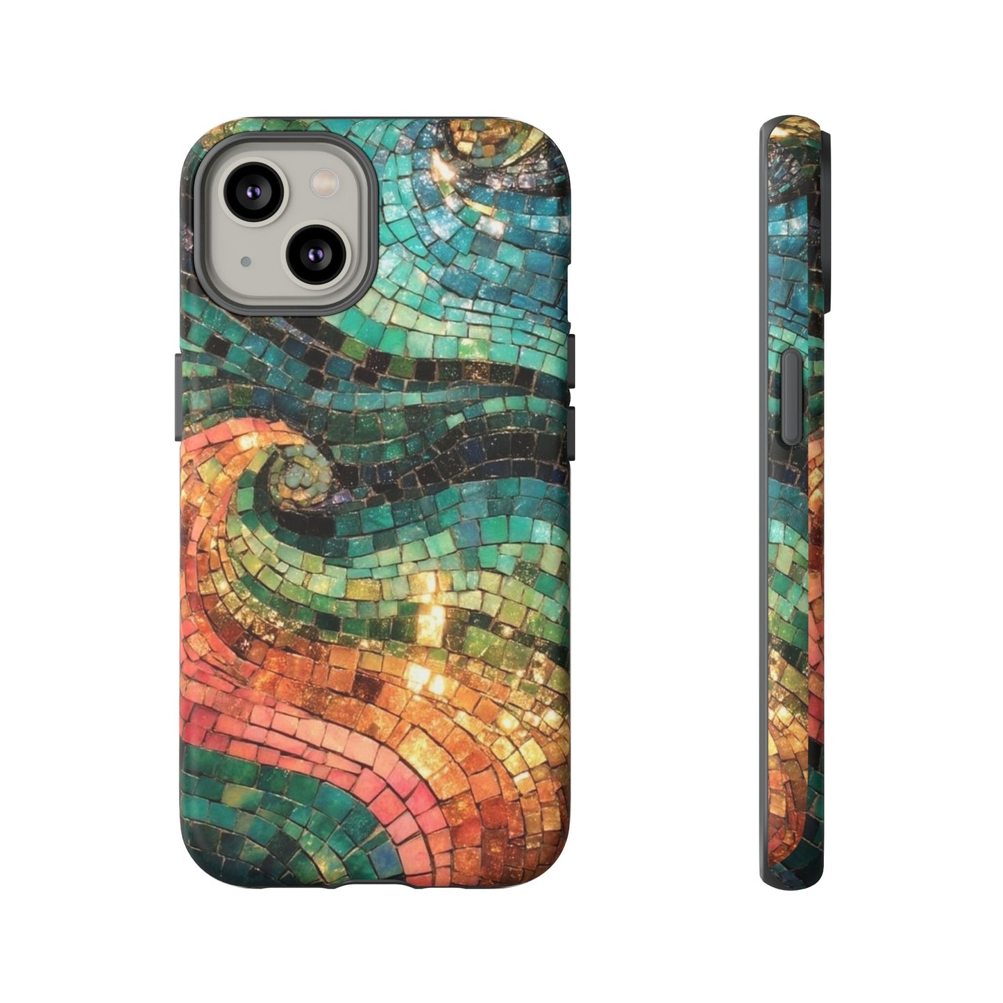 Mosaic Wave Phone Case – Colorful Artistic Tile Design Tough Case