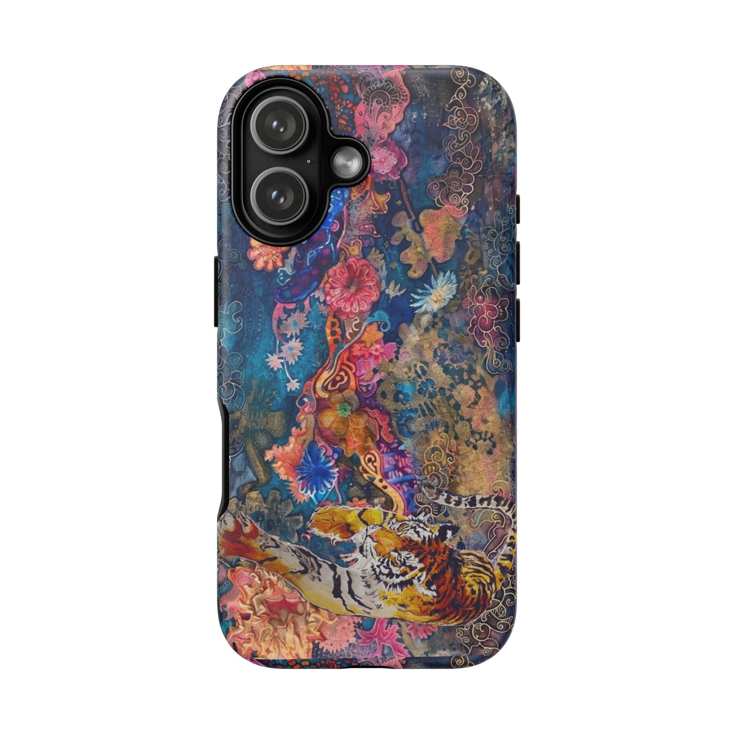 Phone Case - Colorful Floral Tiger Tough Case