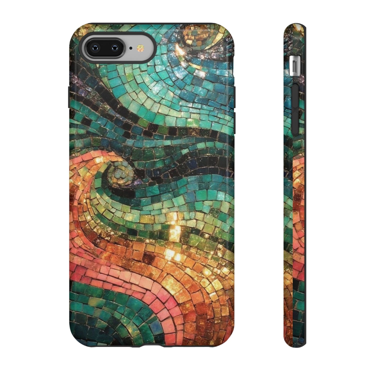 Mosaic Wave Phone Case – Colorful Artistic Tile Design Tough Case