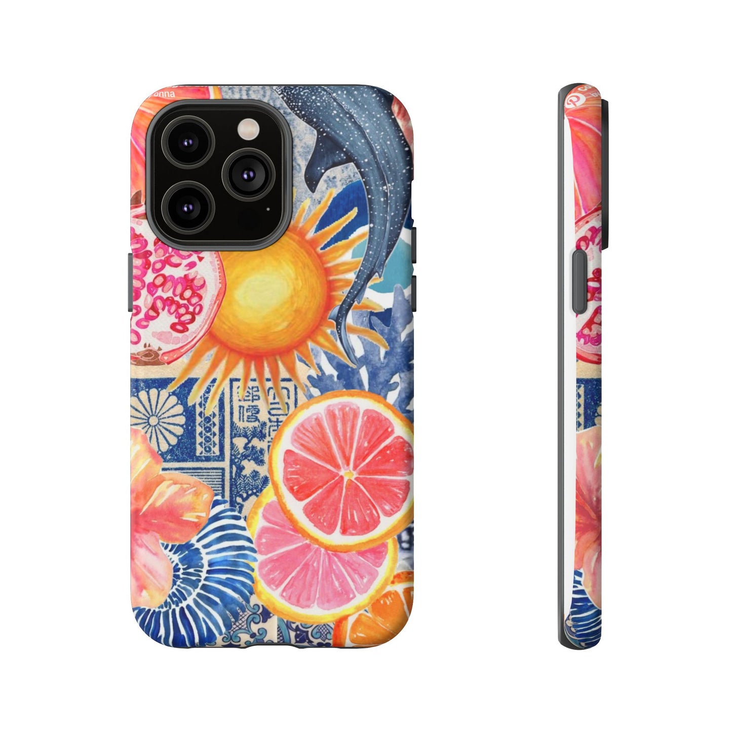 Tough Cases — Tropical Citrus Sun & Dolphin Phone Case