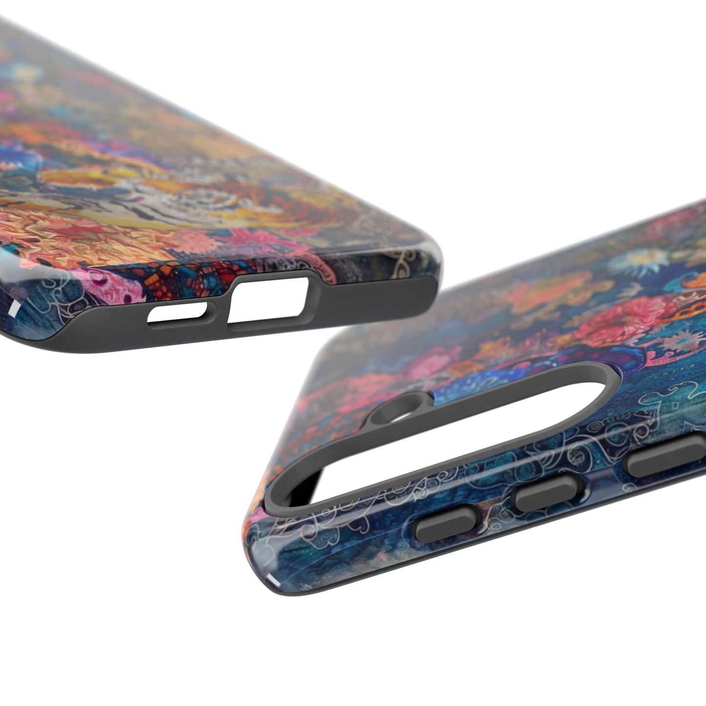 Phone Case - Colorful Floral Tiger Tough Case