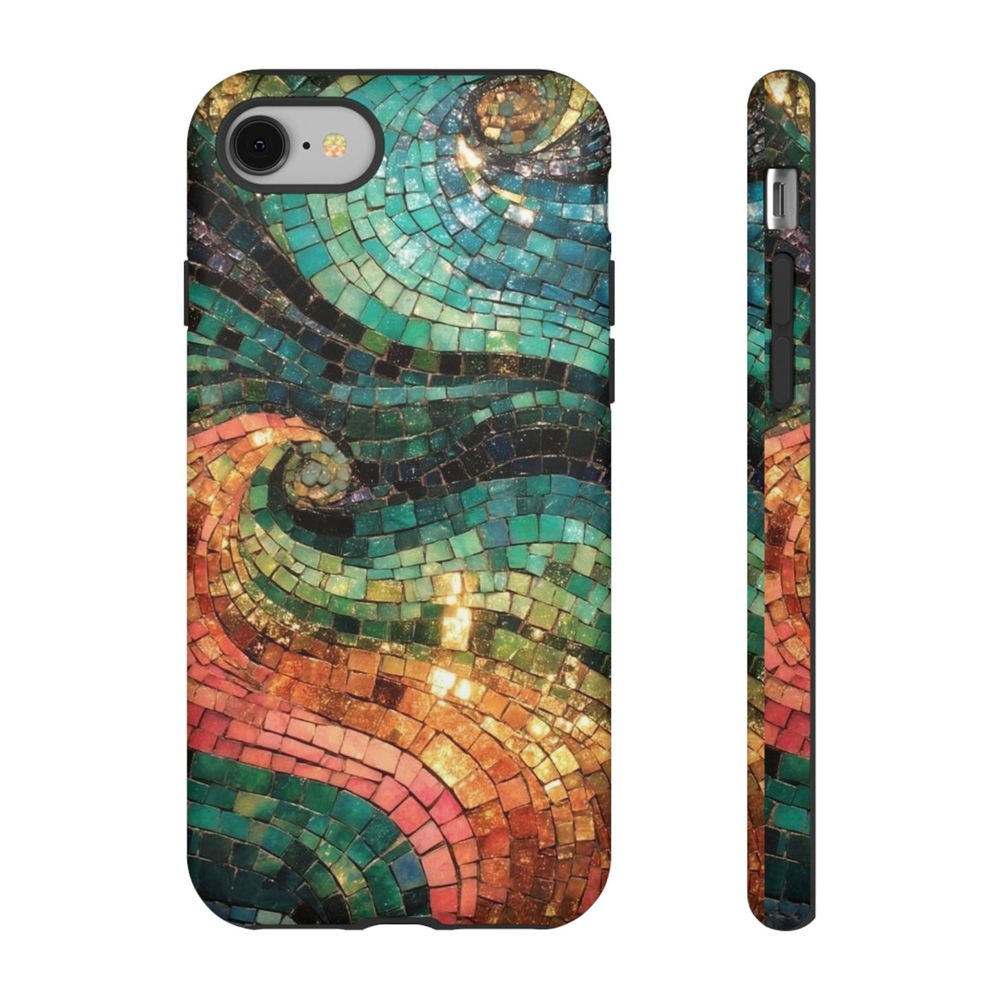 Mosaic Wave Phone Case – Colorful Artistic Tile Design Tough Case