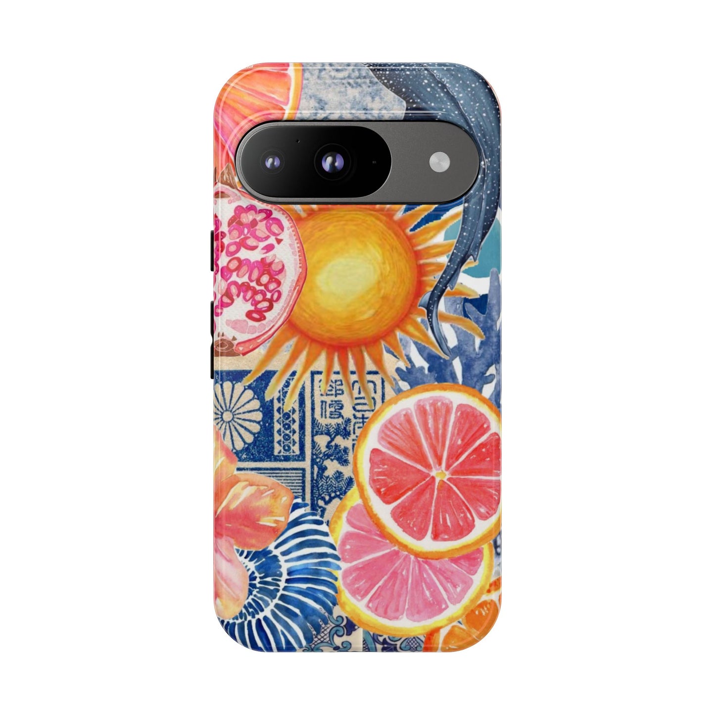 Tough Cases — Tropical Citrus Sun & Dolphin Phone Case