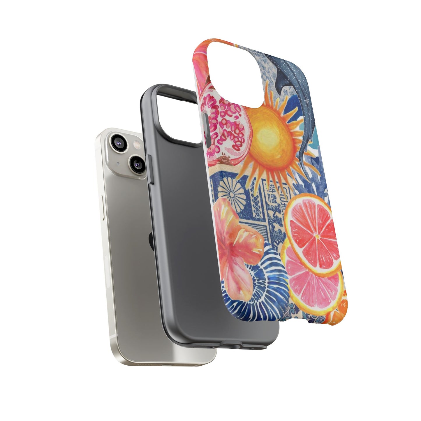 Tough Cases — Tropical Citrus Sun & Dolphin Phone Case