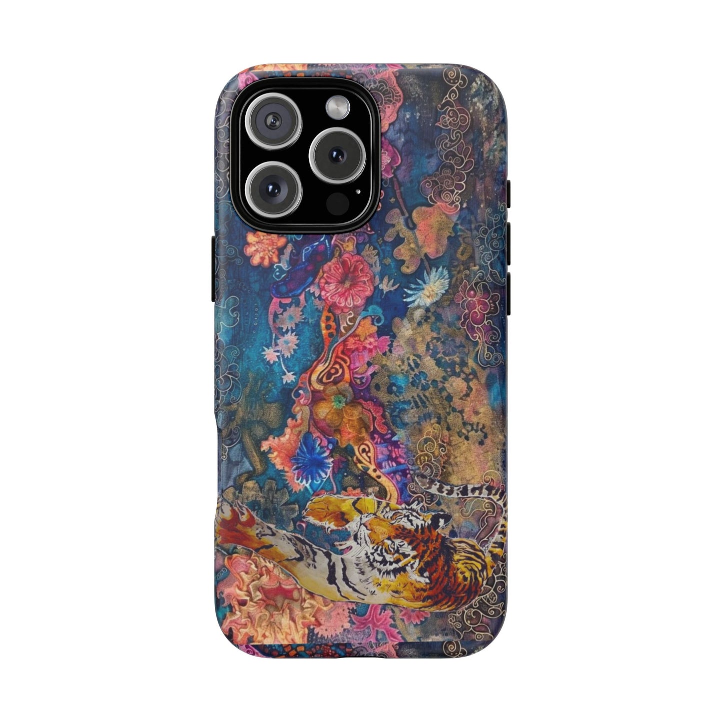 Phone Case - Colorful Floral Tiger Tough Case