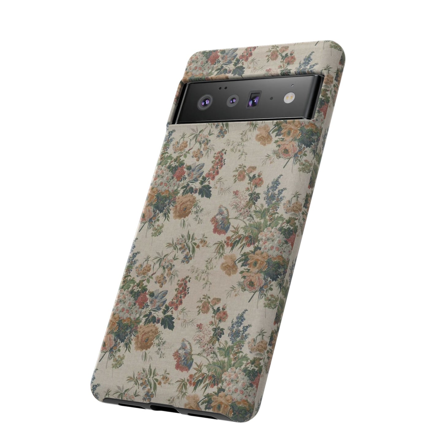 Floral Vintage Tough Phone Case – Antique Rose Pattern