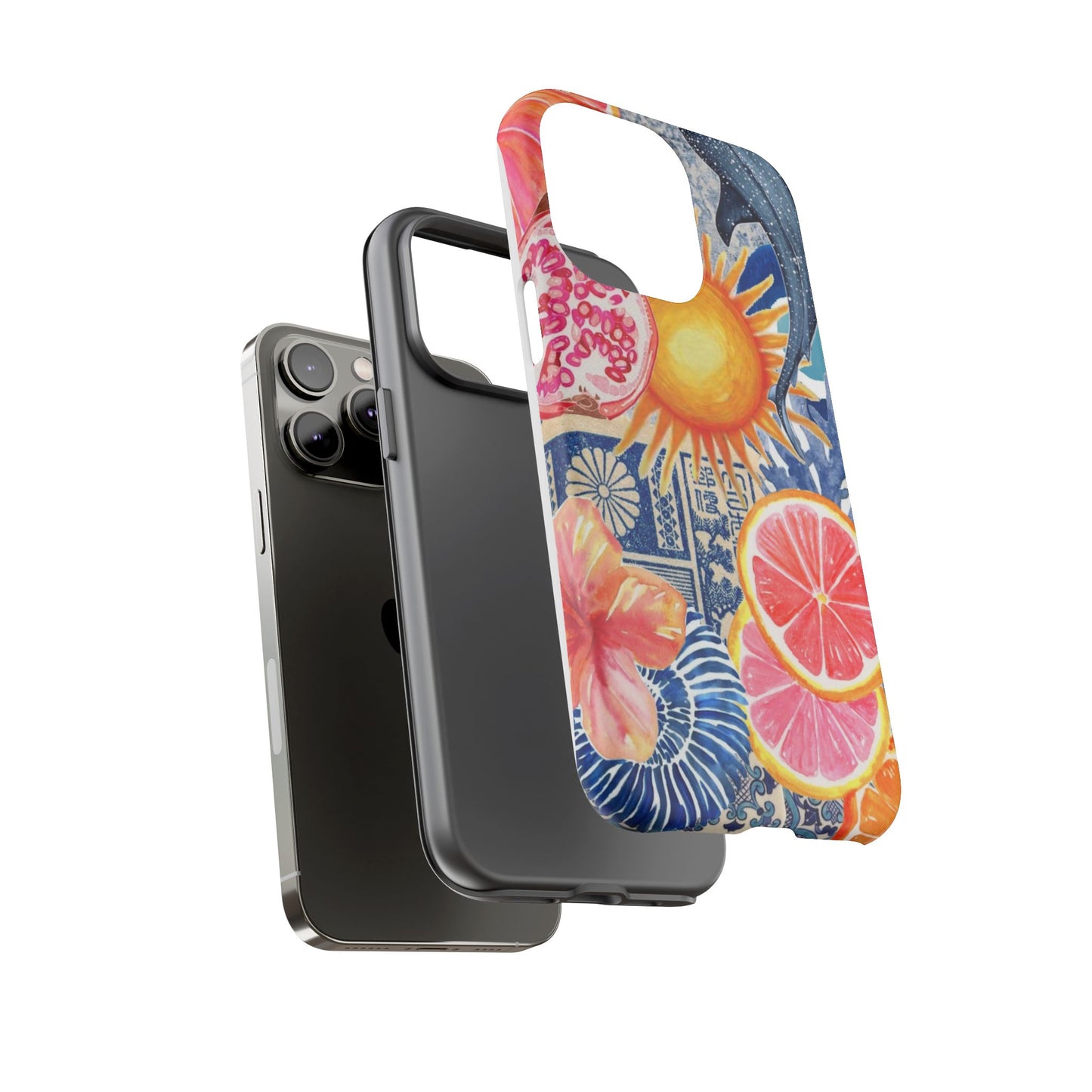 Tough Cases — Tropical Citrus Sun & Dolphin Phone Case
