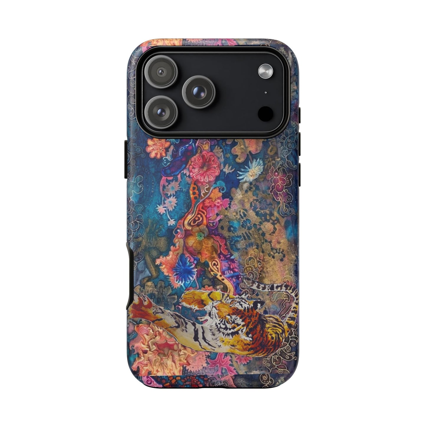Phone Case - Colorful Floral Tiger Tough Case