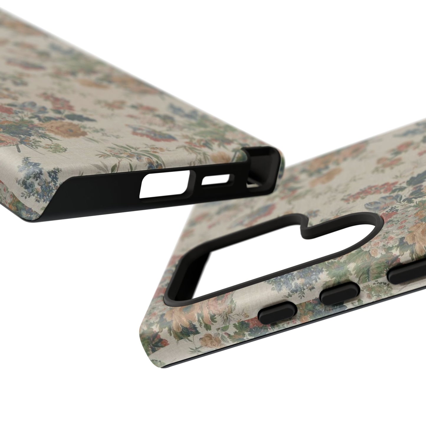 Floral Vintage Tough Phone Case – Antique Rose Pattern