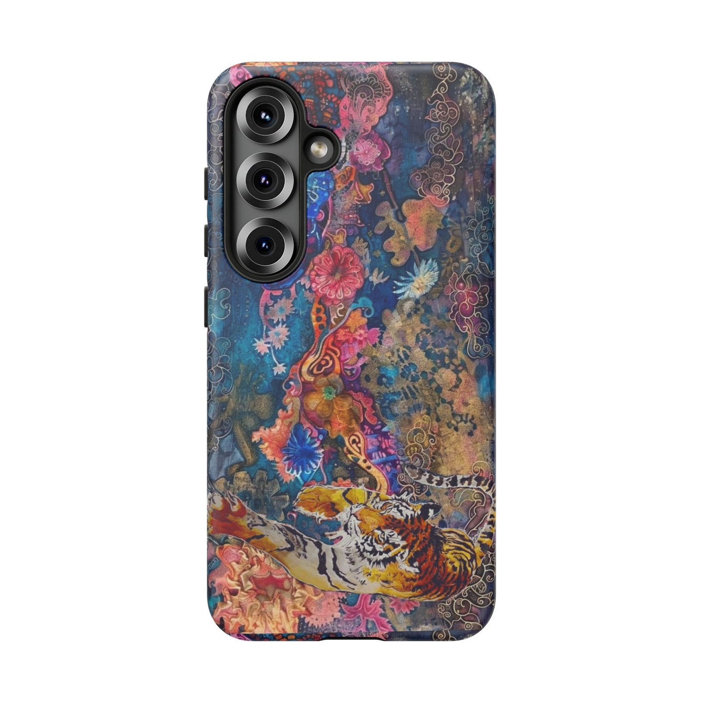 Phone Case - Colorful Floral Tiger Tough Case