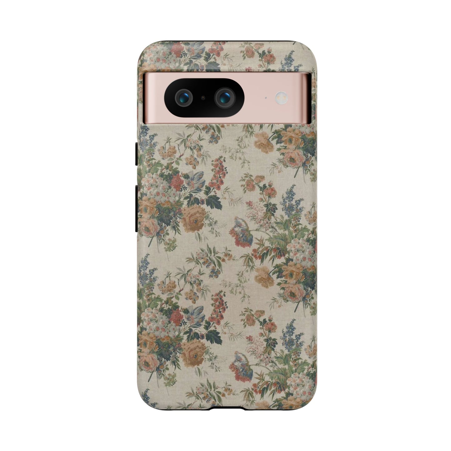 Floral Vintage Tough Phone Case – Antique Rose Pattern