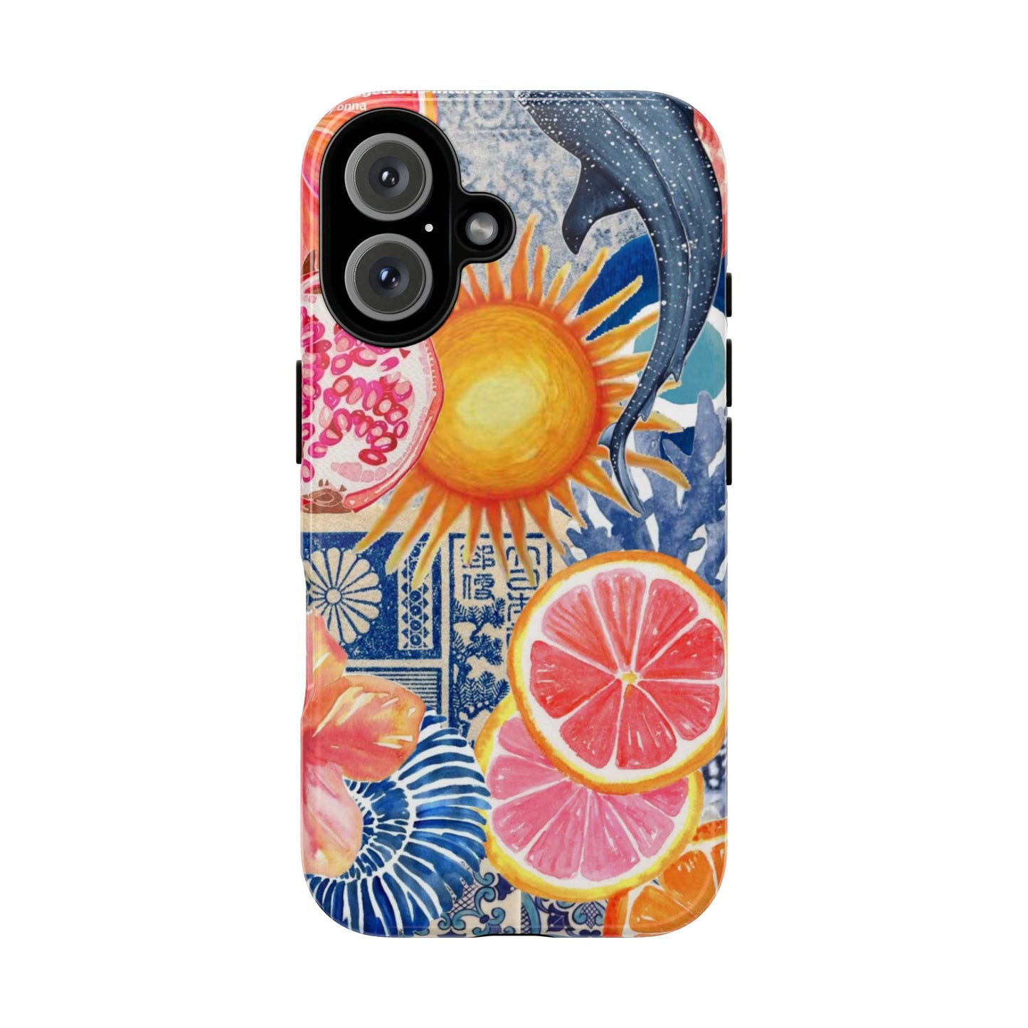 Tough Cases — Tropical Citrus Sun & Dolphin Phone Case