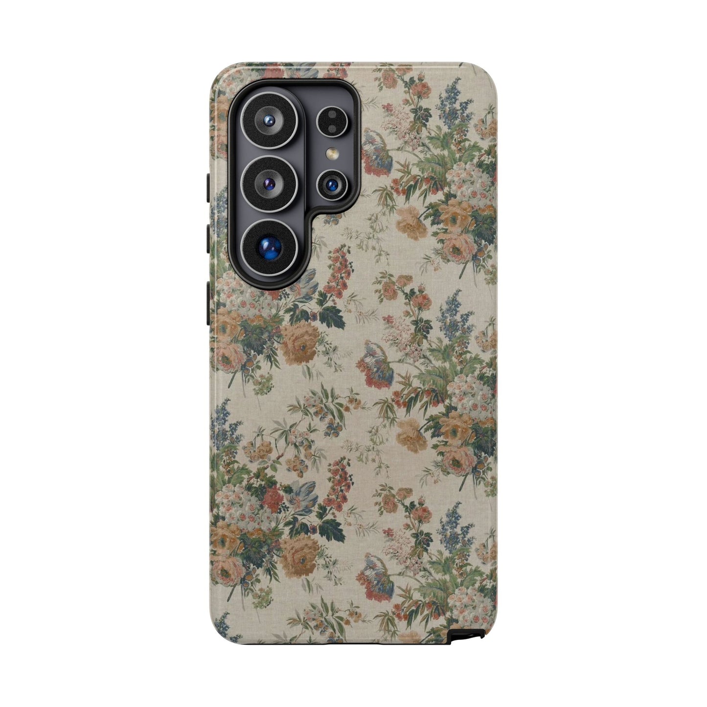 Floral Vintage Tough Phone Case – Antique Rose Pattern