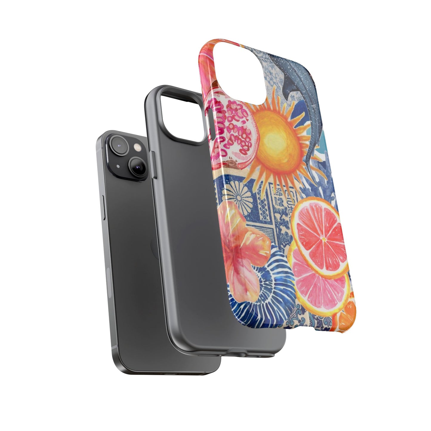 Tough Cases — Tropical Citrus Sun & Dolphin Phone Case