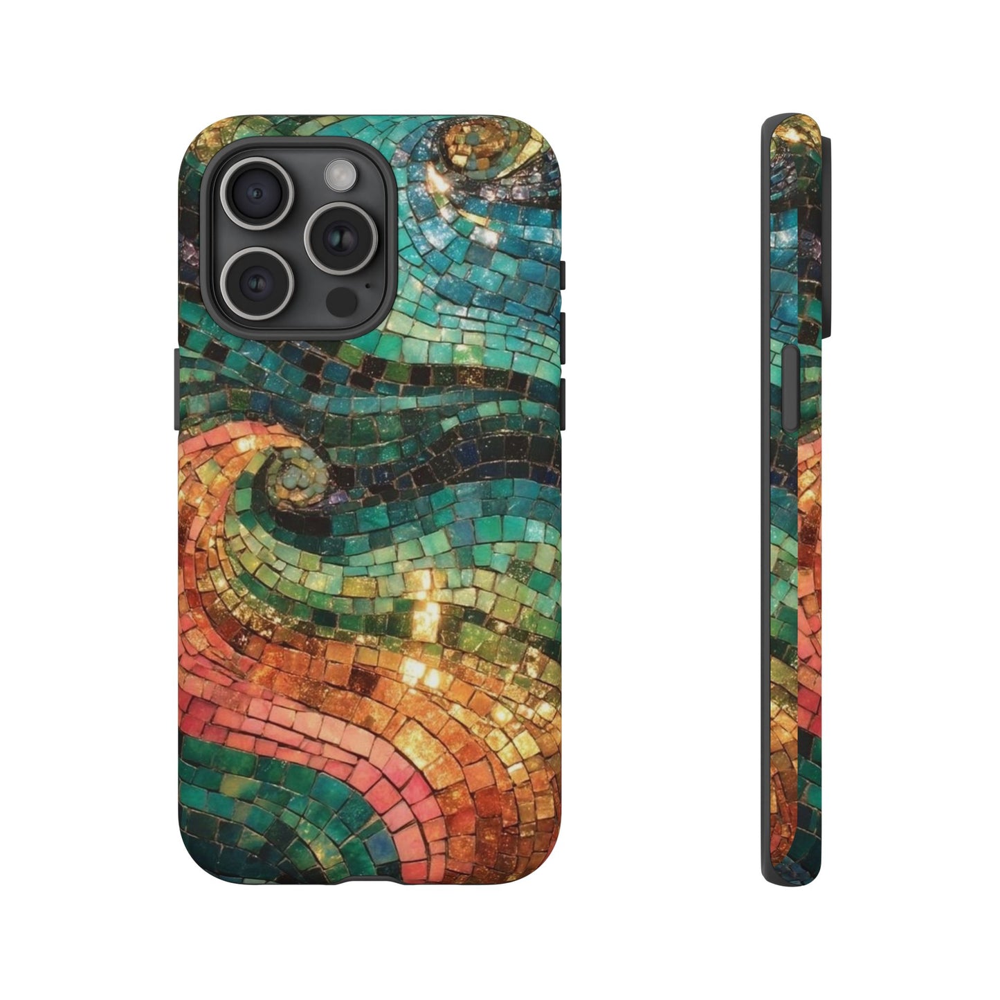 Mosaic Wave Phone Case – Colorful Artistic Tile Design Tough Case