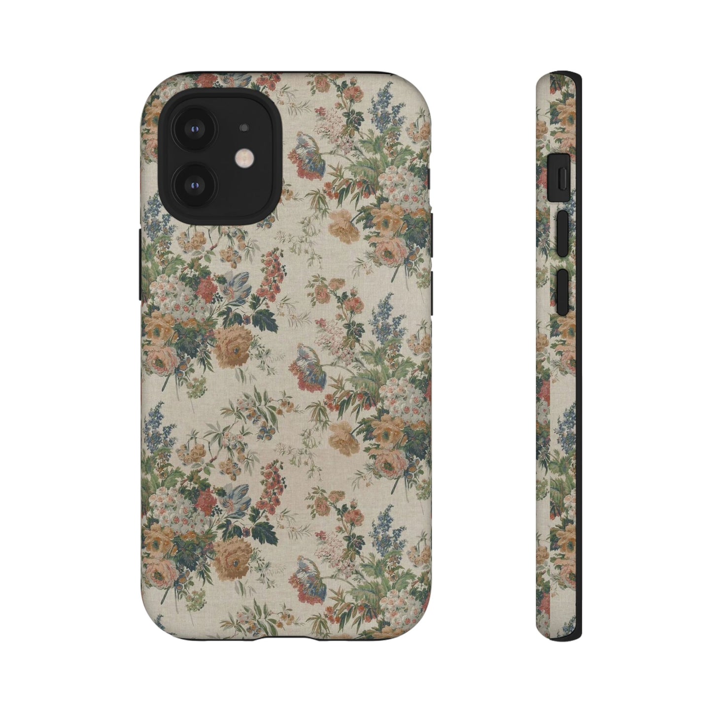 Floral Vintage Tough Phone Case – Antique Rose Pattern