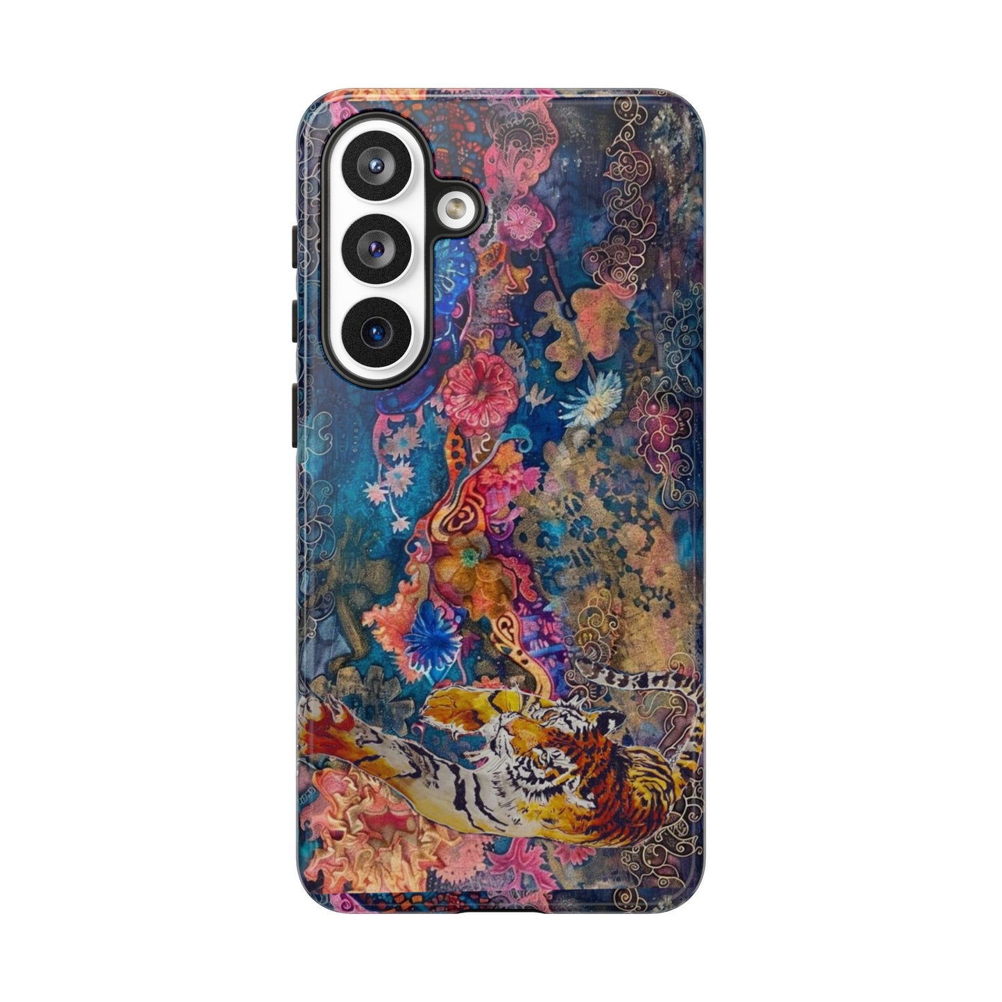 Phone Case - Colorful Floral Tiger Tough Case