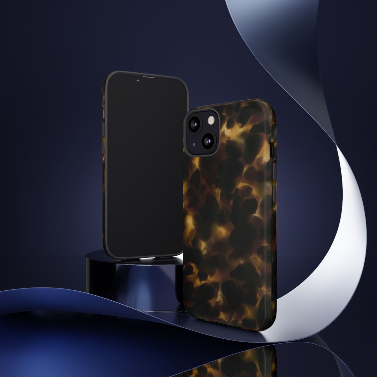Tortoiseshell Phone Case — Protective Tough Case with Classic Brown Pattern