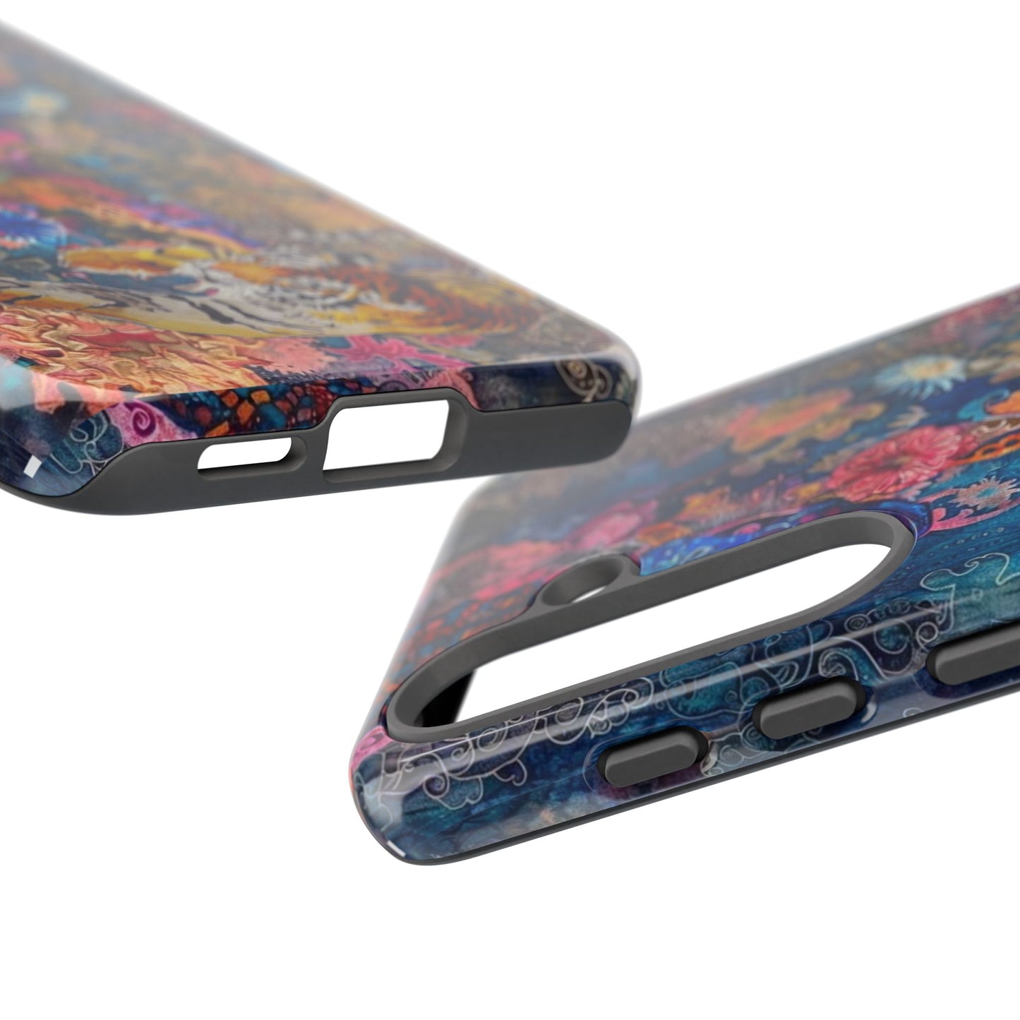 Phone Case - Colorful Floral Tiger Tough Case