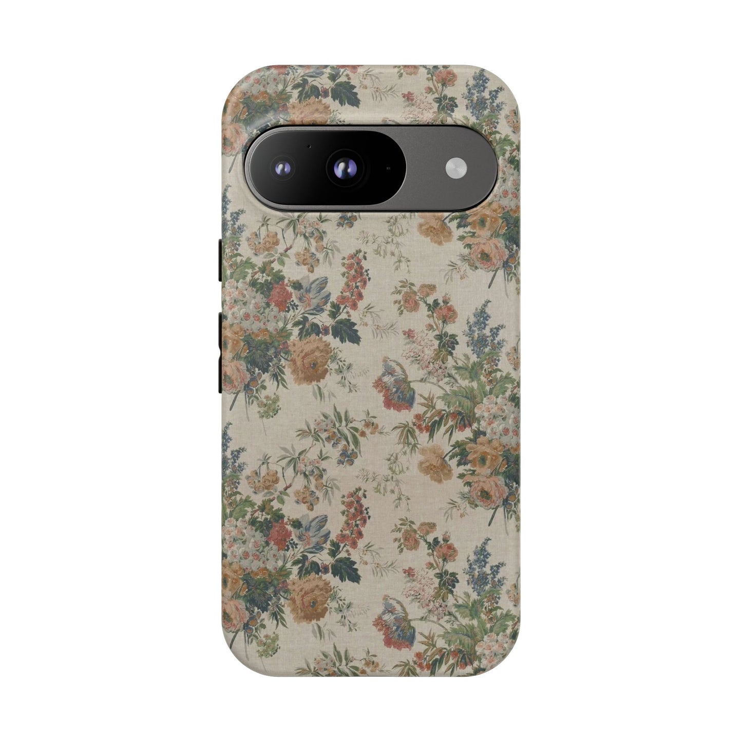 Floral Vintage Tough Phone Case – Antique Rose Pattern
