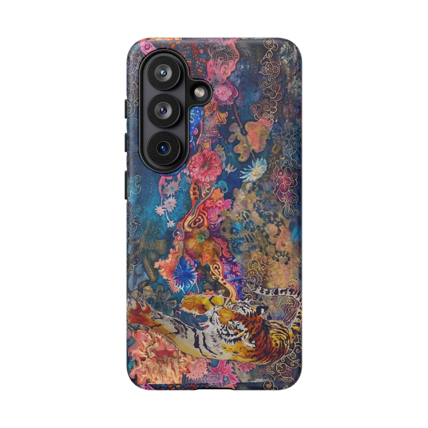 Phone Case - Colorful Floral Tiger Tough Case