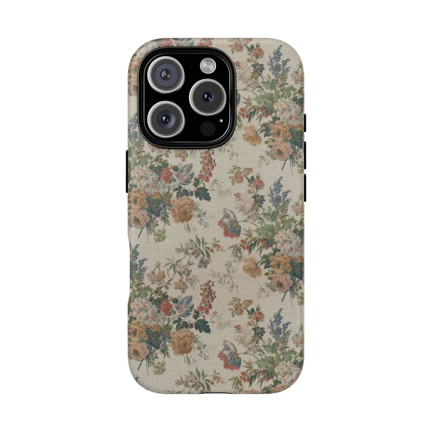 Floral Vintage Tough Phone Case – Antique Rose Pattern
