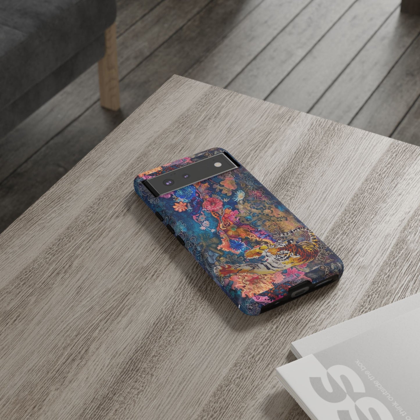 Phone Case - Colorful Floral Tiger Tough Case
