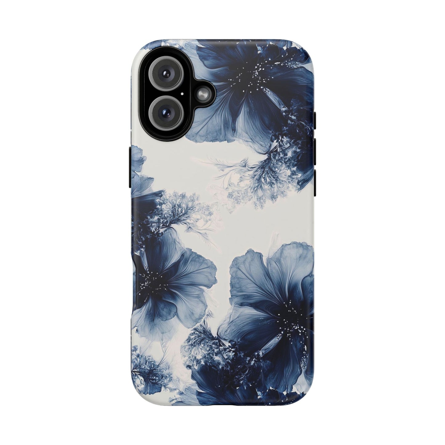 Floral Indigo Tough Phone Case — Blue Botanical Protective Cover