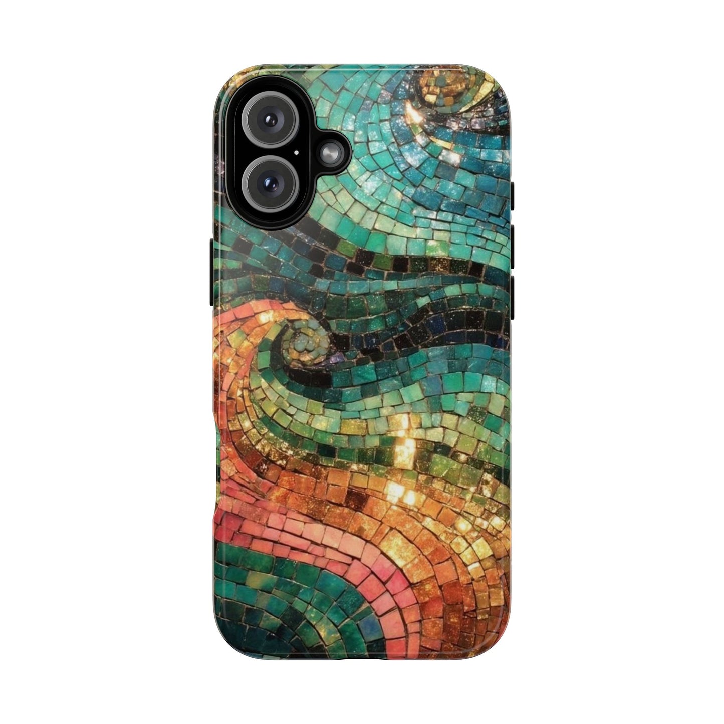 Mosaic Wave Phone Case – Colorful Artistic Tile Design Tough Case