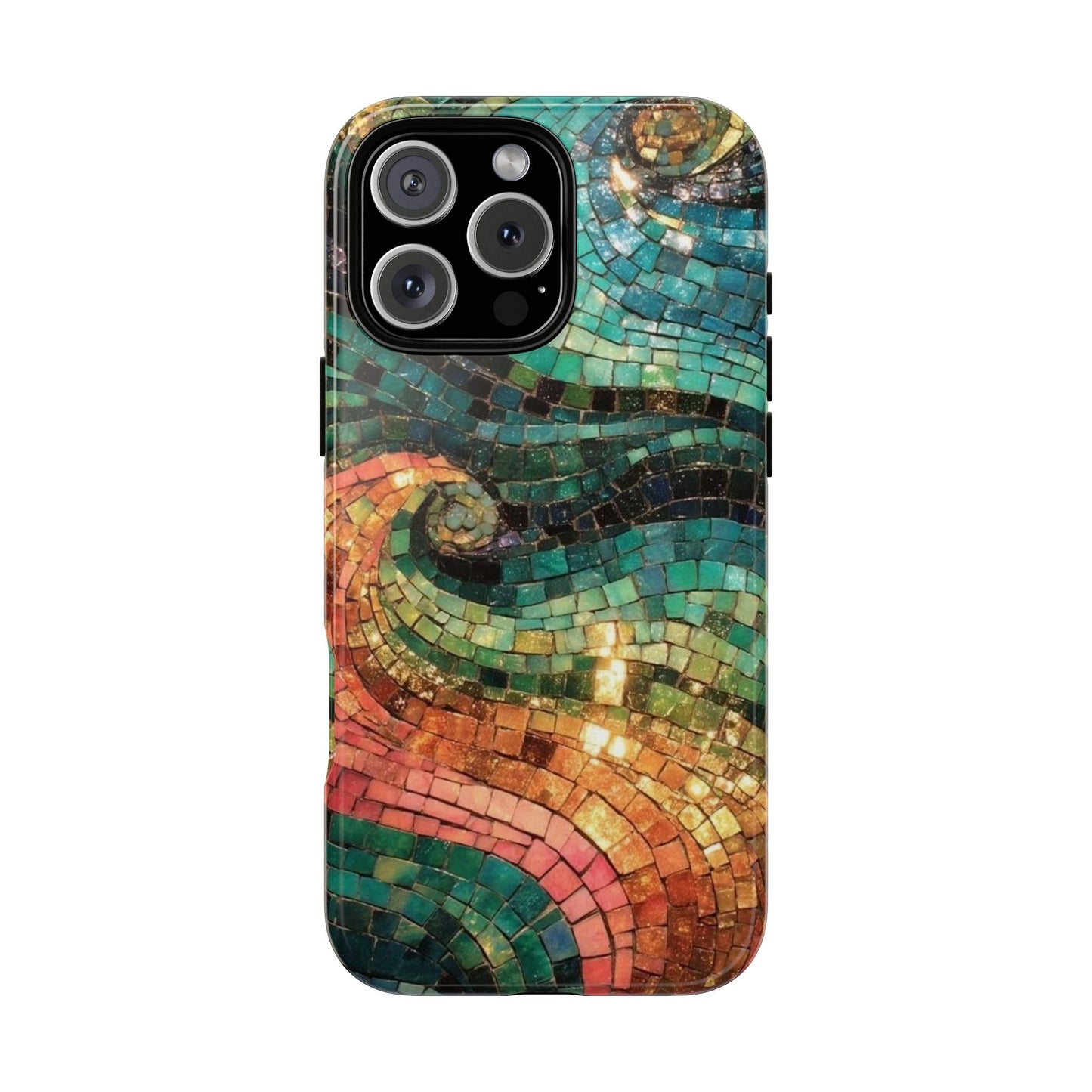 Mosaic Wave Phone Case – Colorful Artistic Tile Design Tough Case