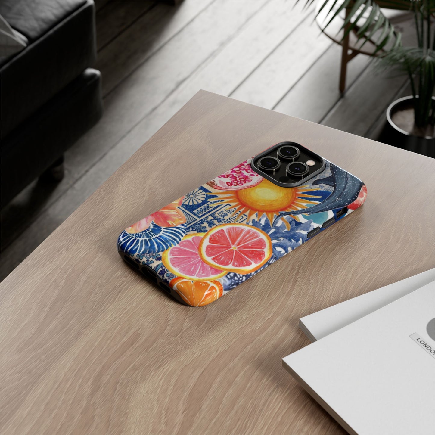Tough Cases — Tropical Citrus Sun & Dolphin Phone Case