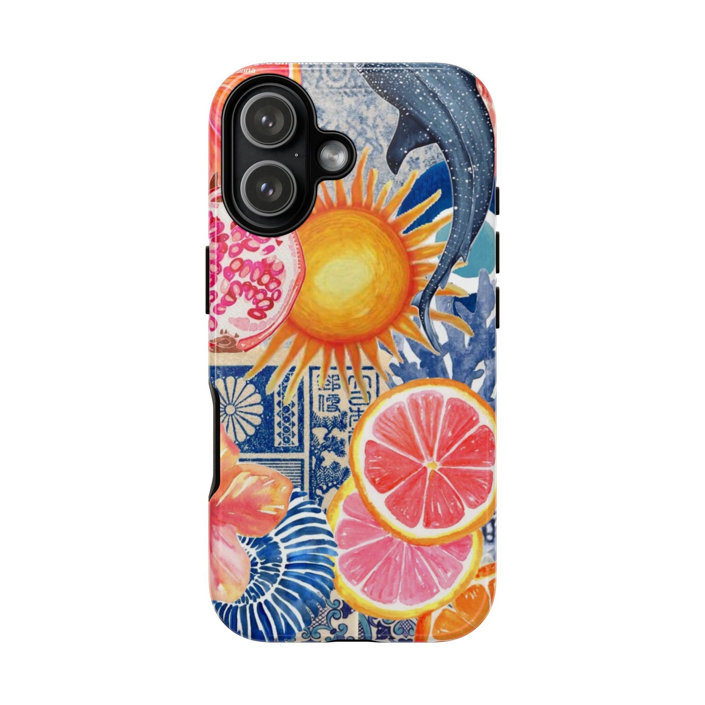 Tough Cases — Tropical Citrus Sun & Dolphin Phone Case