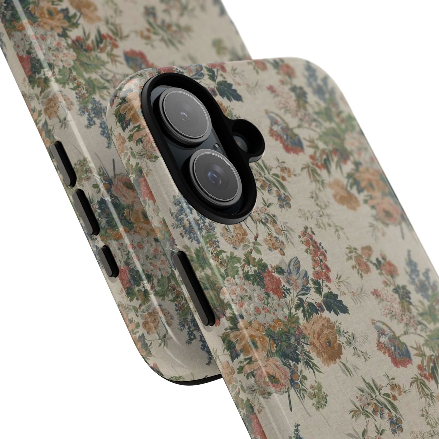 Floral Vintage Tough Phone Case – Antique Rose Pattern