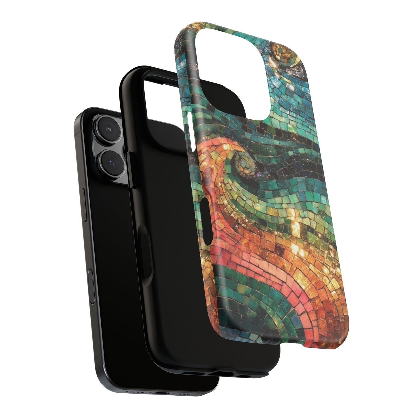Mosaic Wave Phone Case – Colorful Artistic Tile Design Tough Case