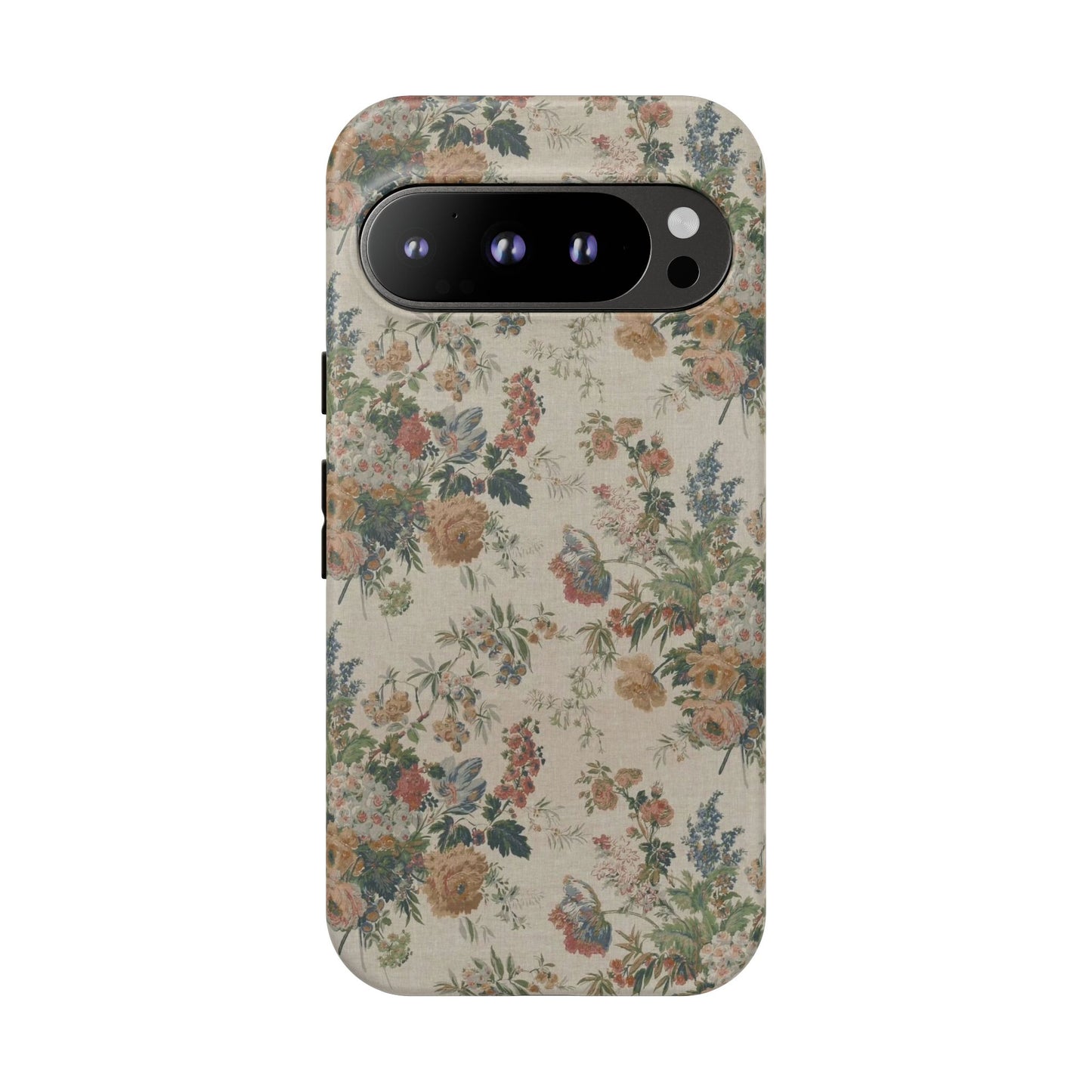 Floral Vintage Tough Phone Case – Antique Rose Pattern