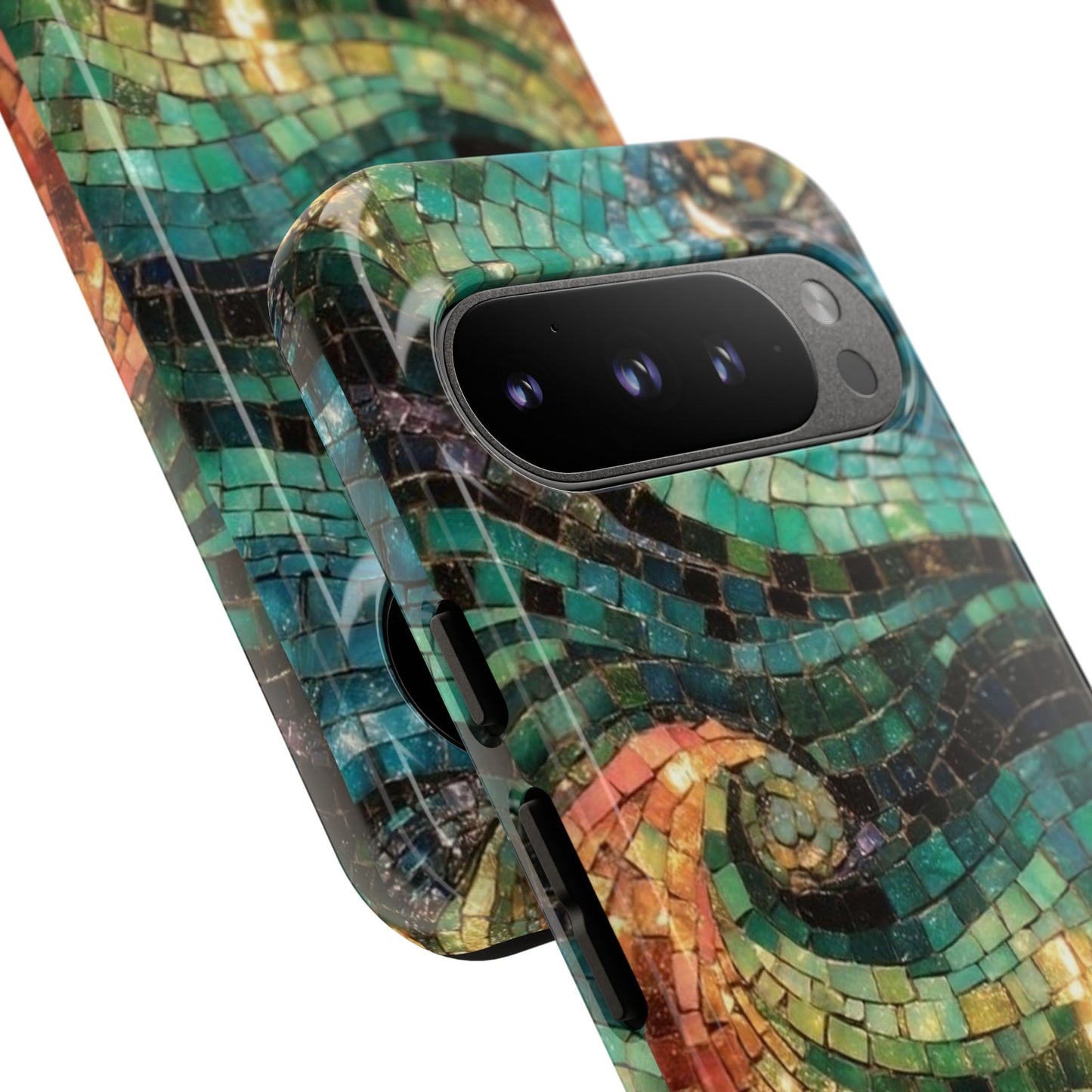 Mosaic Wave Phone Case – Colorful Artistic Tile Design Tough Case