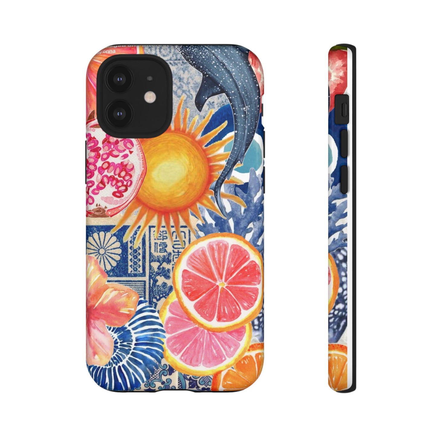 Tough Cases — Tropical Citrus Sun & Dolphin Phone Case
