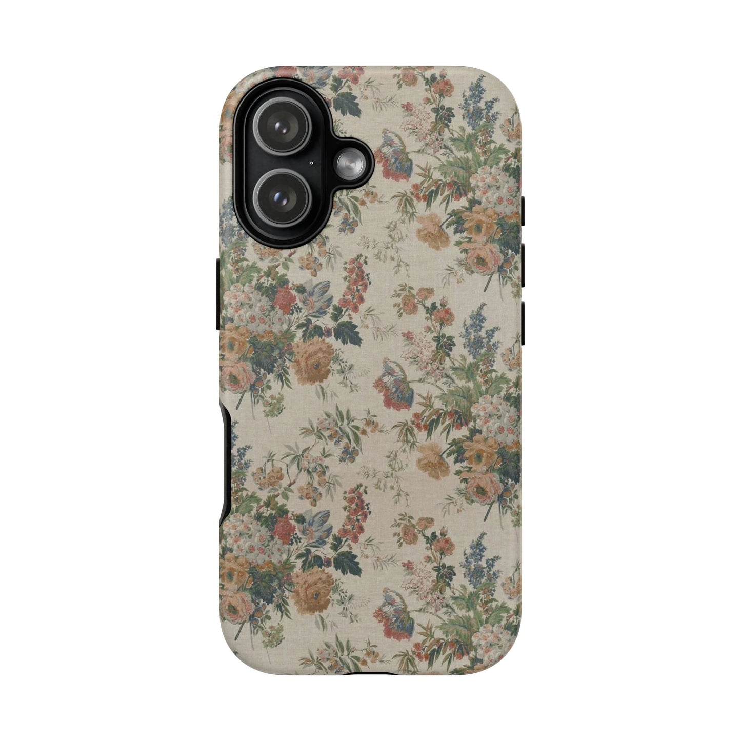 Floral Vintage Tough Phone Case – Antique Rose Pattern