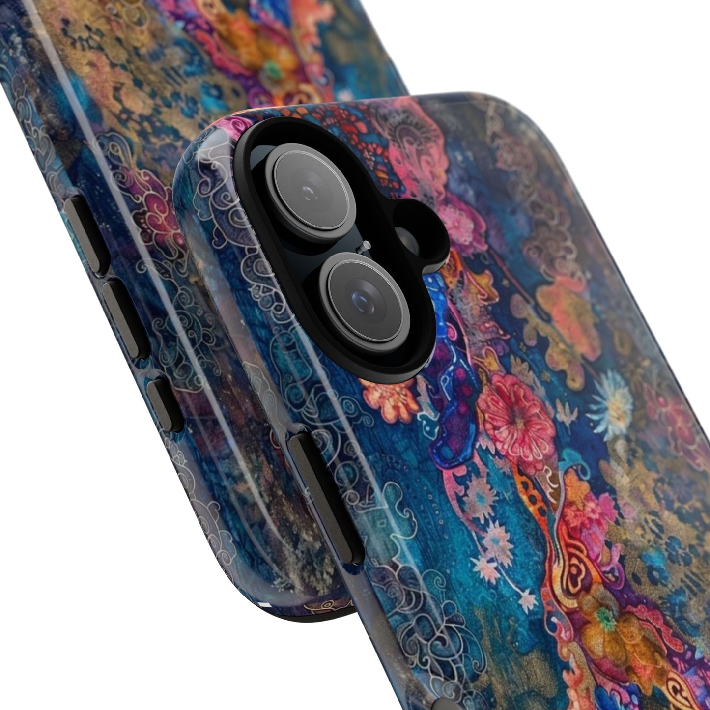 Phone Case - Colorful Floral Tiger Tough Case