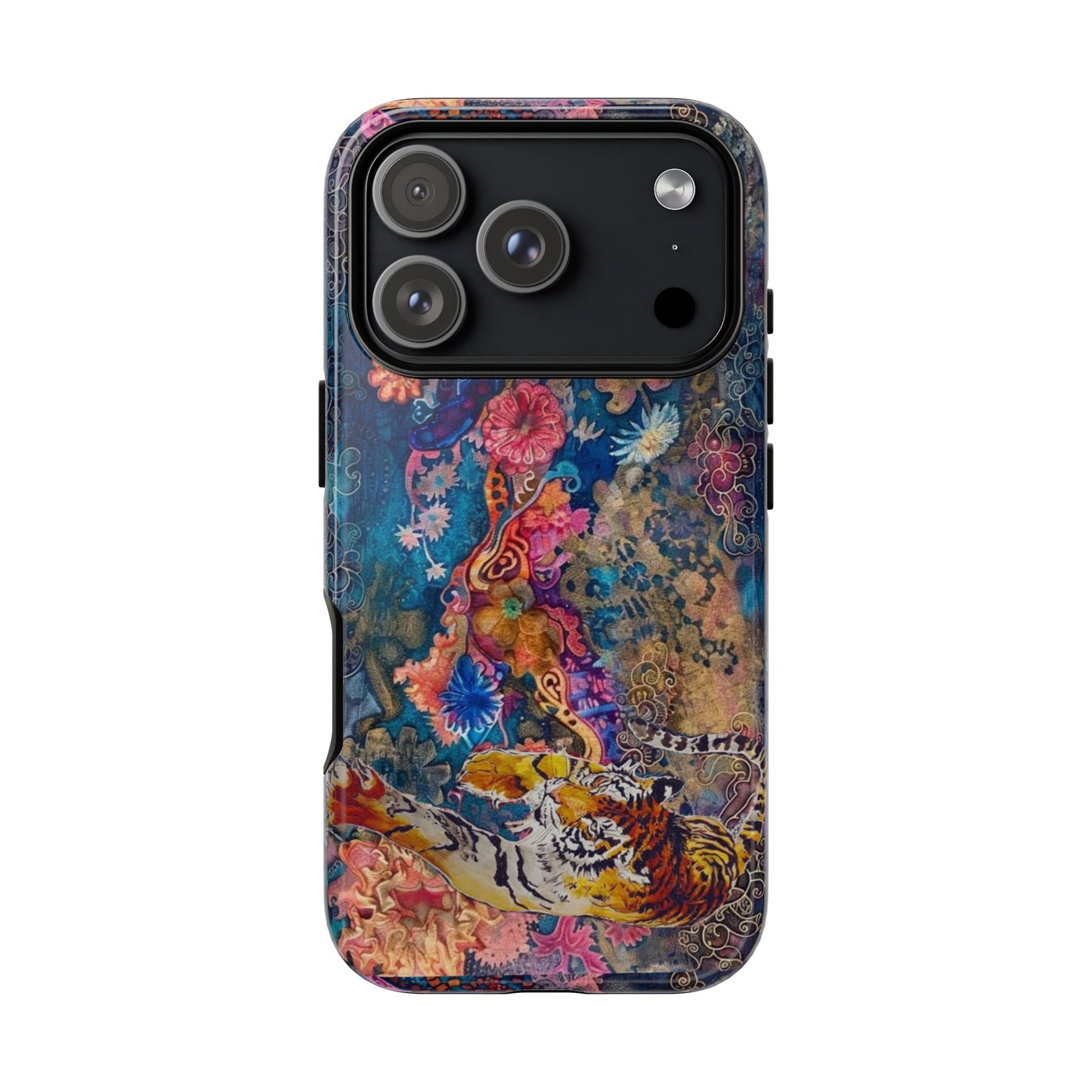 Phone Case - Colorful Floral Tiger Tough Case